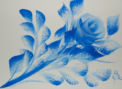 Blue rose greeting card